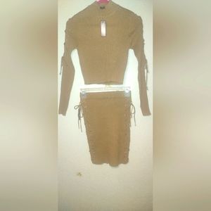 Long sleeve shirt and skirt set